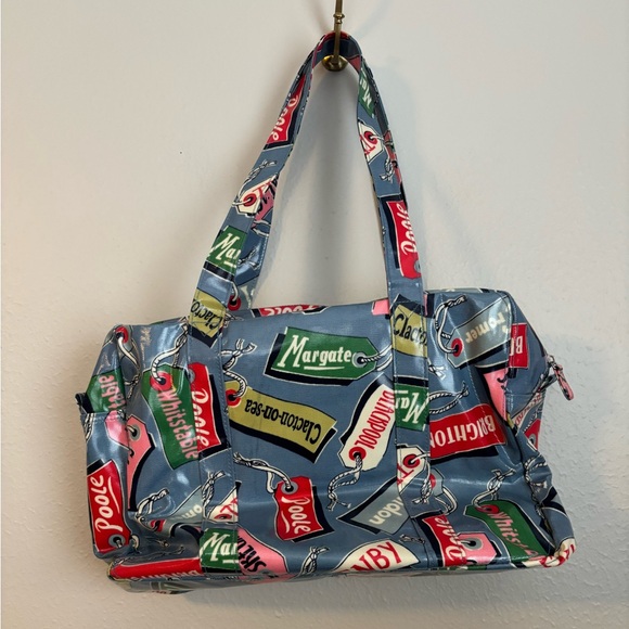 Cath Kidston Oilcloth Bag Hand Bag Travel Bag Blue - Picture 3 of 8